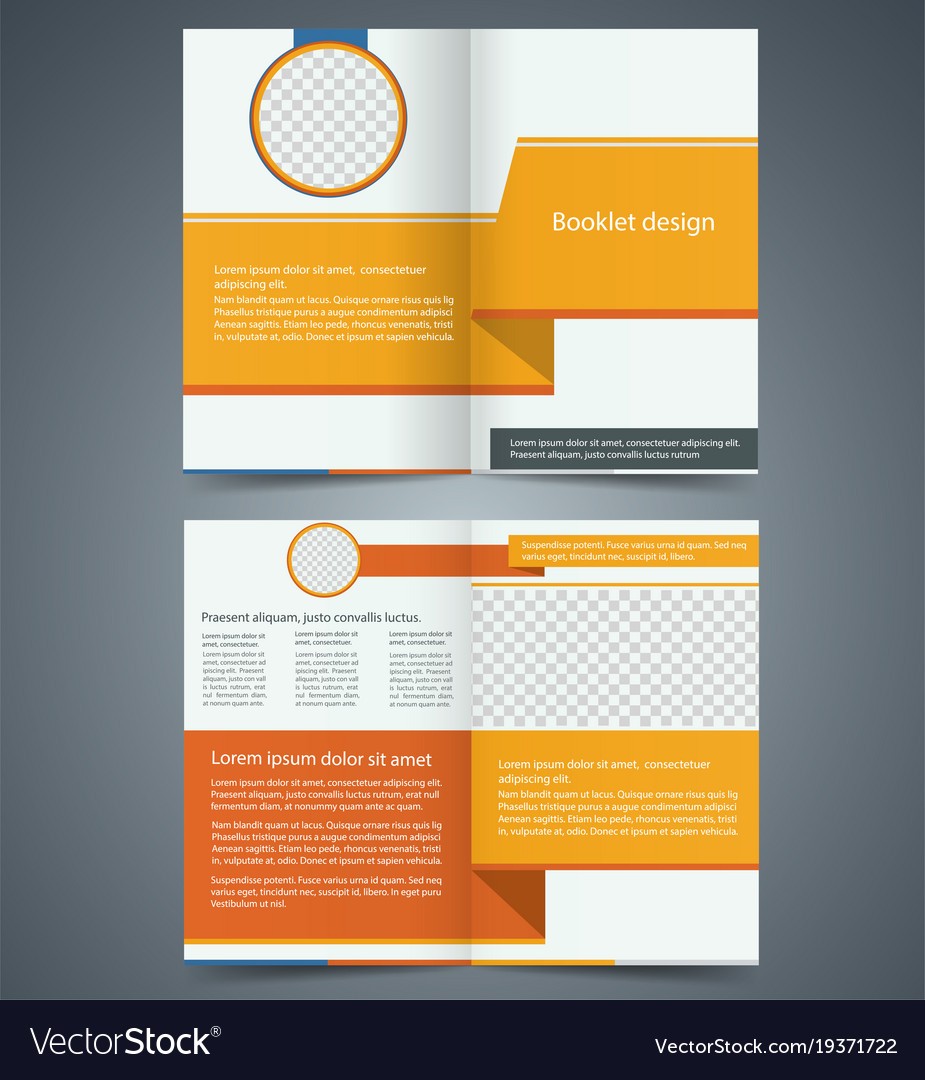 Yellow Bifold Brochure Template Design Royalty Free Vector Booklet