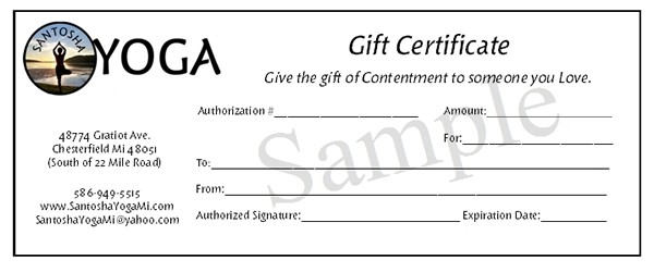 Yoga Gift Certificate Template Free Zrom