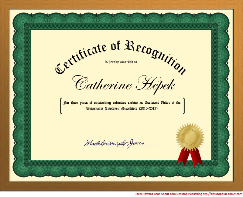 You Can Create A Certificate Of Recognition In Word For School Or How To 2010