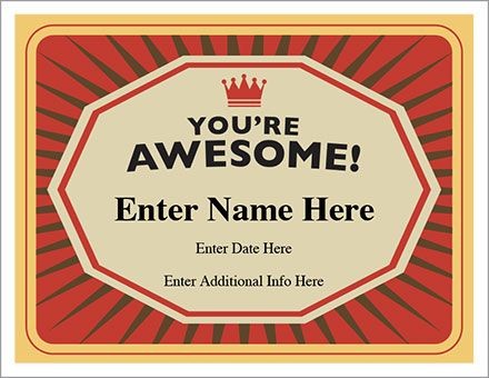 You Re Awesome Certificate And Award Template That Makes It
