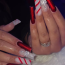 Red Holiday Nails Almond