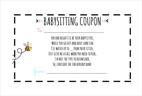 10 Baby Sitting Coupon Templates Free Sample Example Format Babysitting Certificate Template