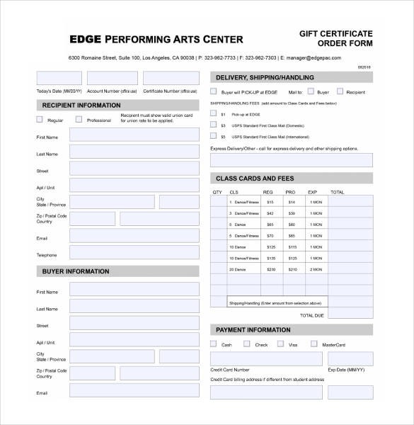 10 Fitness Gift Certificate Templates DOC PDF Free Premium Card Template