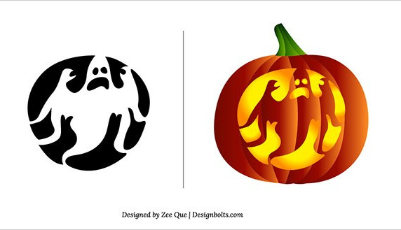 10 Free Halloween Scary Pumpkin Carving Patterns Stencils Ghost Stencil