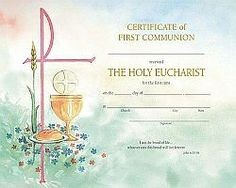 11 Best First Communion Certificates Images On Pinterest Certificate Template