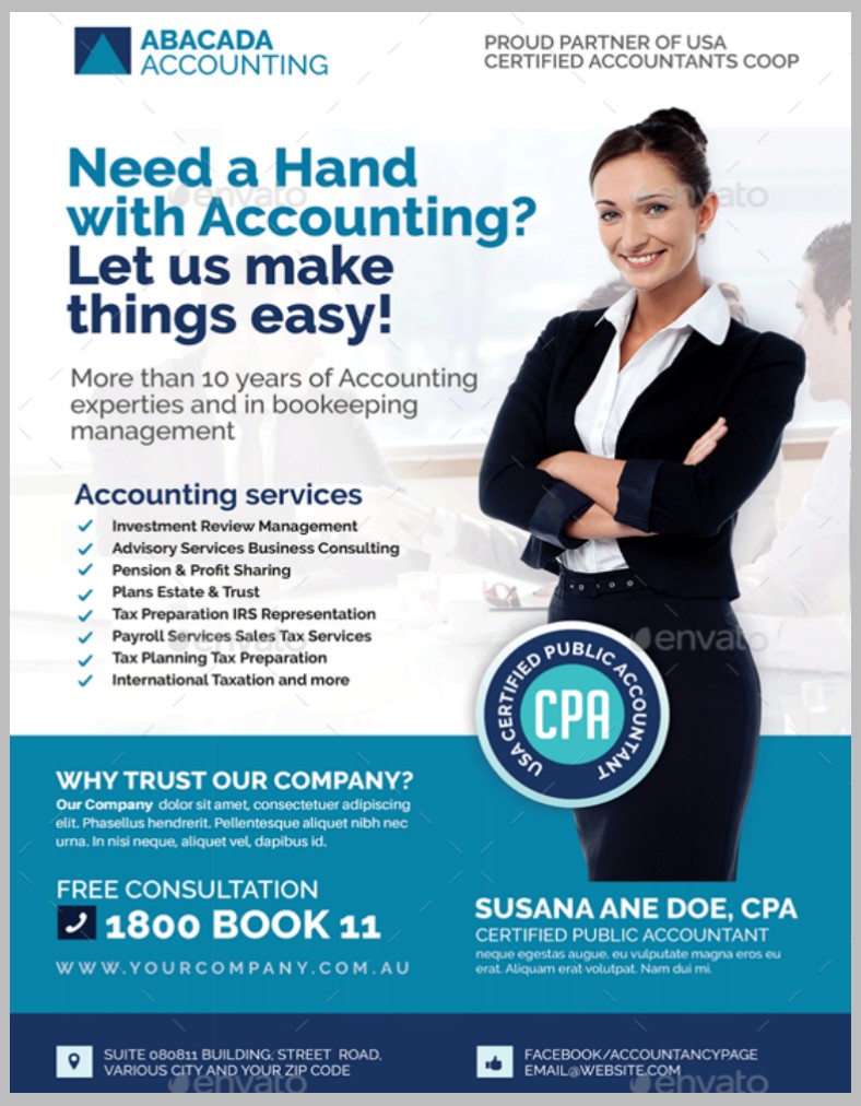 13 Accounting And Bookkeeping Service Flyer Designs Templates Free Services Template