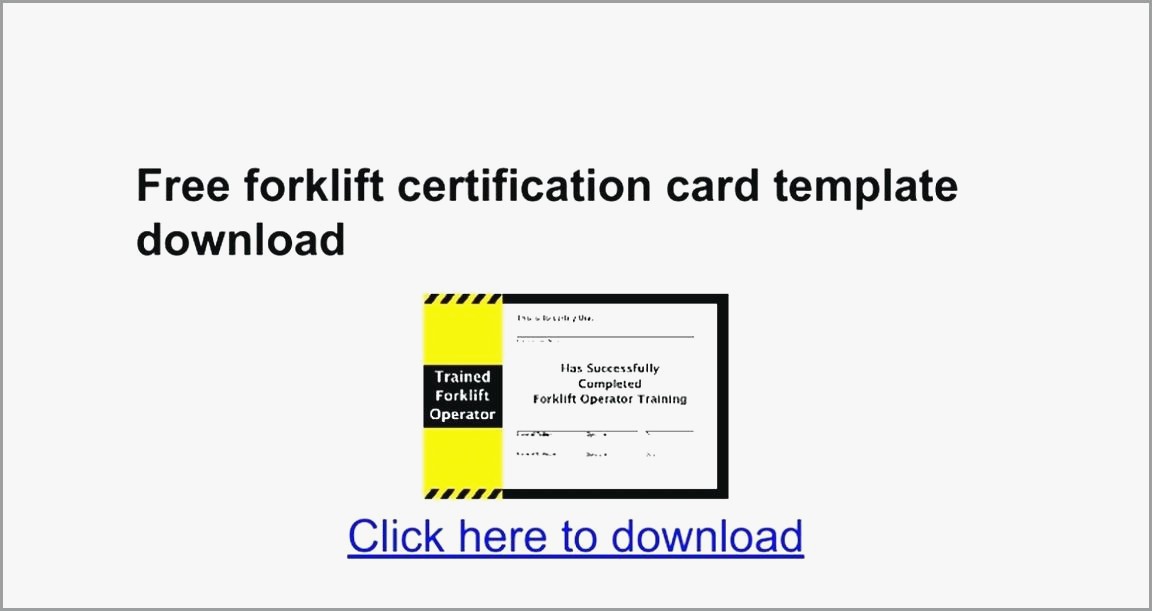 13 Inspired Forklift Operator Certification Card Template Amazing