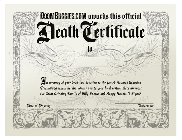 13 Sample Death Certificate S PDF DOC Free Premium Duplicate