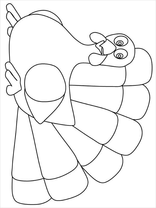13 Turkey Shape Templates Coloring Pages PDF DOC Free Printable Template