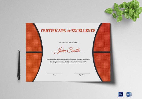 14 Basketball Certificate Templates PSD Free Premium Downloads