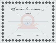 19 Best CHEERLEADER AWARD TEMPLATES Images On Pinterest Award Cheer Awards Printable