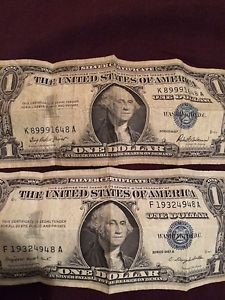 1957 Silver Certificate 1 Blue Seal Dollar Bill