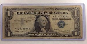 1957A Star Note 1 One Dollar Bill Silver Certificate