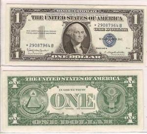 1957b Silver Certificate Dollar Bill Blue Seal Value Blogosfear