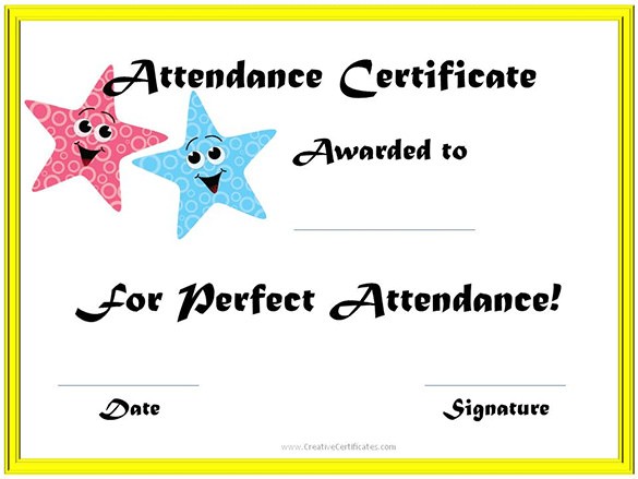 21 Attendance Certificate Templates DOC PDF PSD Free Blank