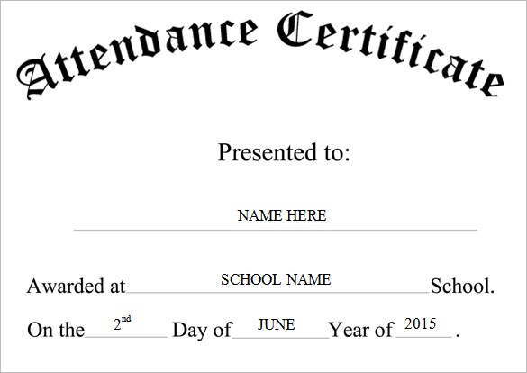 21 Attendance Certificate Templates DOC PDF PSD Free Blank