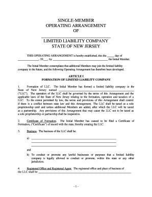 22 Printable Single Member Llc Operating Agreement Forms And Template