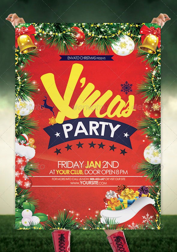 25 Christmas New Year Party PSD Flyer Templates Web Graphic Photoshop