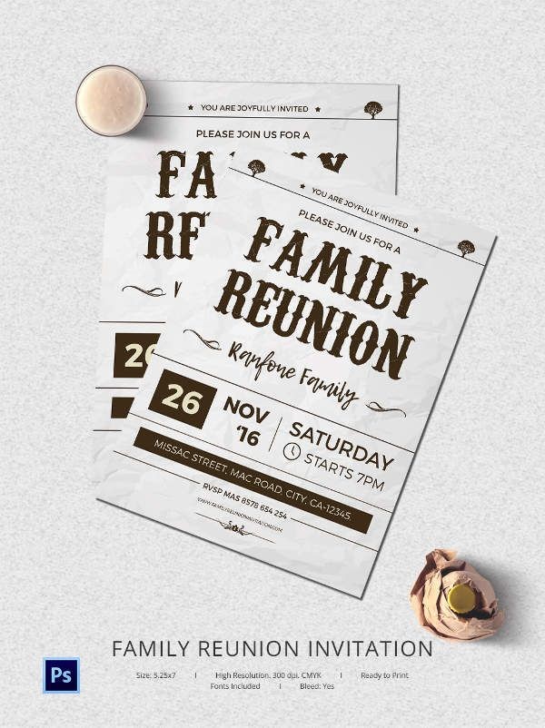 25 Family Reunion Invitation Templates Free PSD Invitations
