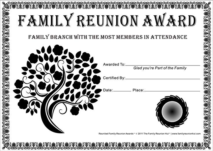 27 Images Of Tree Template Free Certificate Marvelous Family Reunion Awards Printables