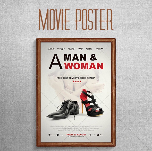 28 Great Movie Poster PSD Design Freebies Comedy Template
