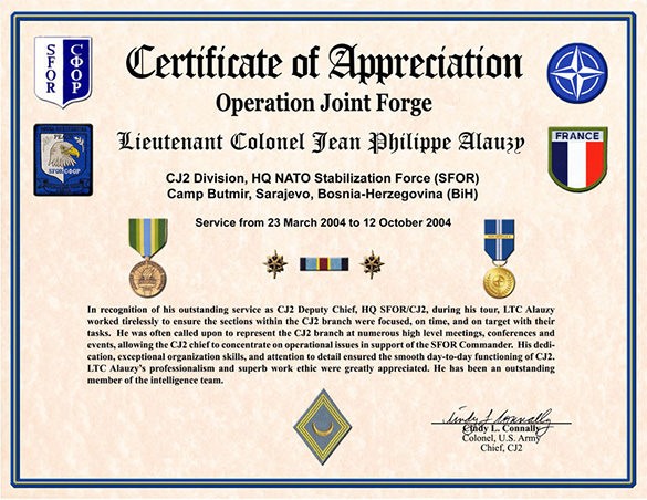29 Certificate Of Appreciation Templates Word PDF PSD Free Veterans Day