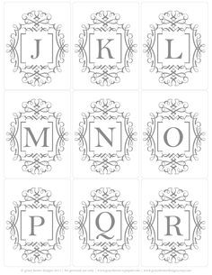 292 Best Free Printable Monograms Images On Pinterest Initials