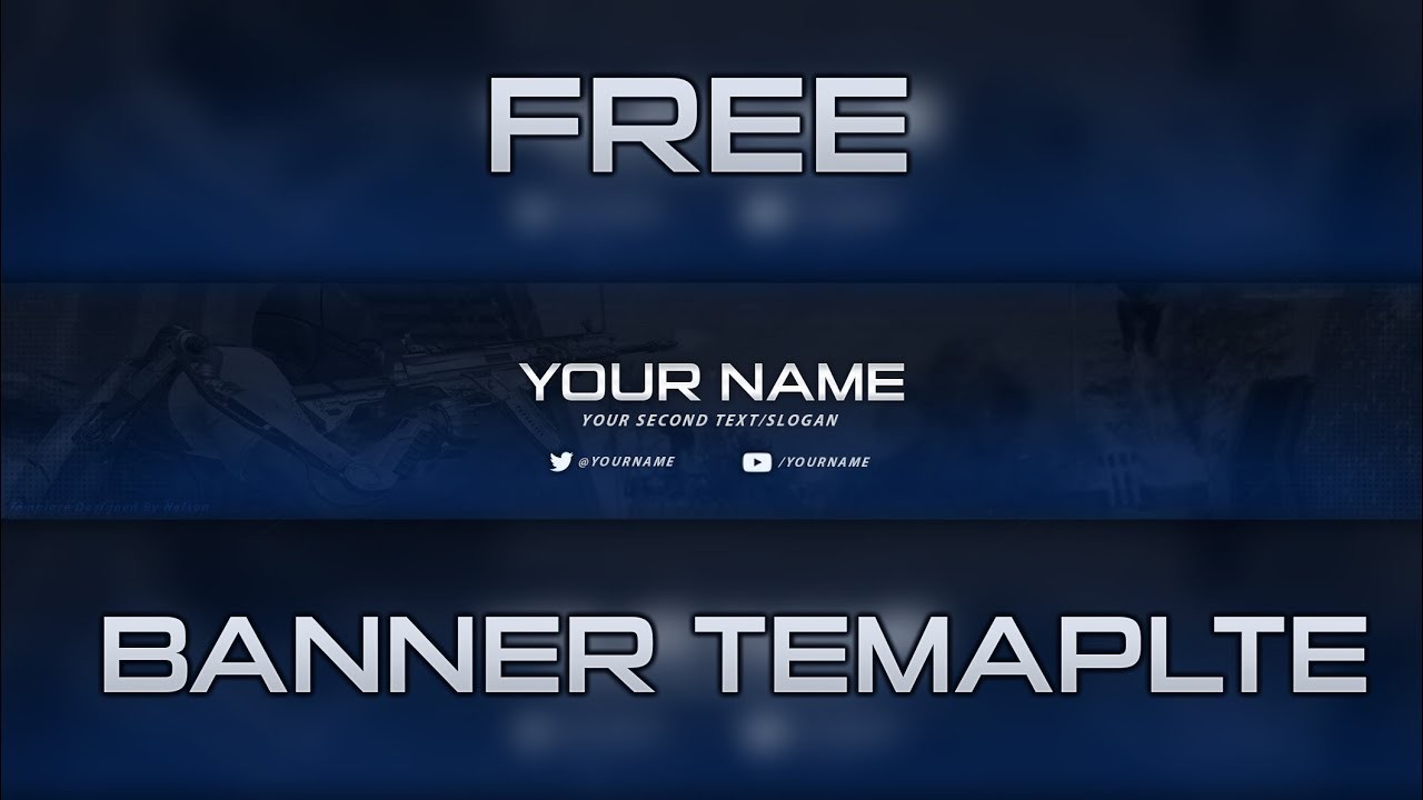 2D YouTube Banner Template Free Download PSD Youtube