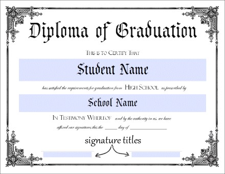 30 Free High School Diploma Template Printable Certificates Homeschool