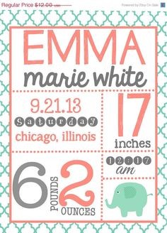34 Best Baby Announcements Images On Pinterest Wall Art Subway Birth Announcement