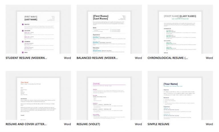 4 Sources Of Free Microsoft Word Resume Templates 500 Total Completely