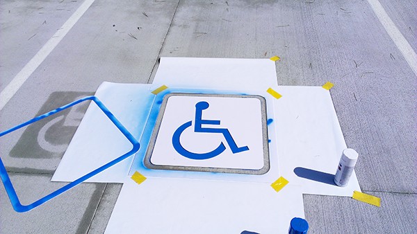 48 Stencil Parking Lot Handicap Sign Template