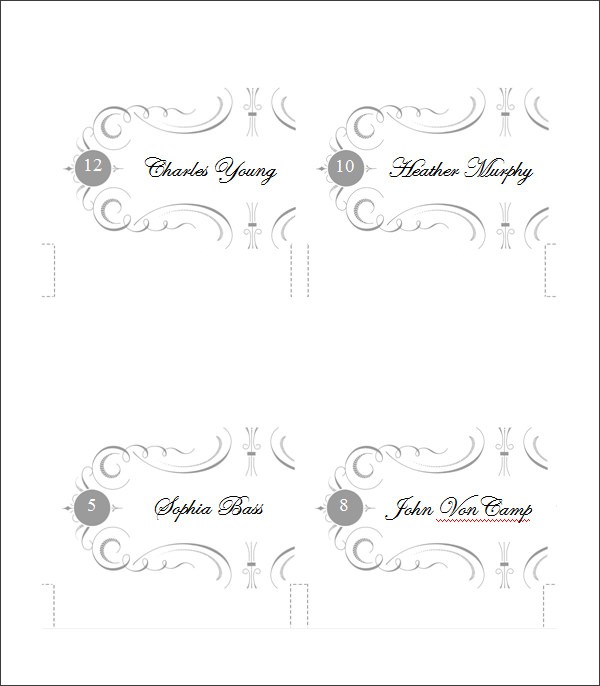 5 Printable Place Card Templates Designs Free Premium Template Download