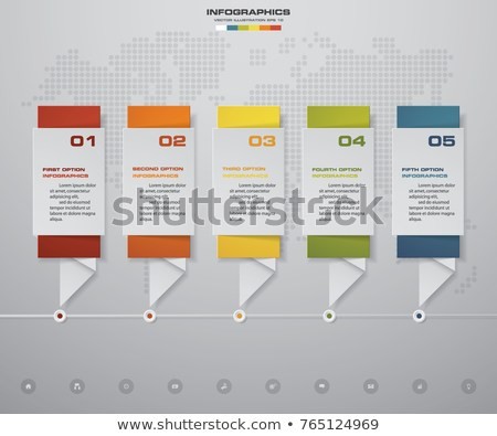 5 Steps Timeline Origami Infographic Element Stock Vector