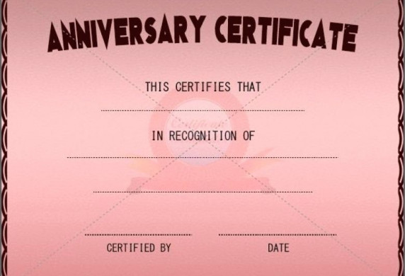 50th Wedding Anniversary Gift Certificate Template Templates Work