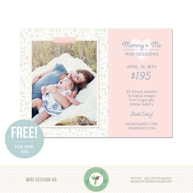 5X7 Mommy Me Mini Session Easter Spring Template E48 Free And