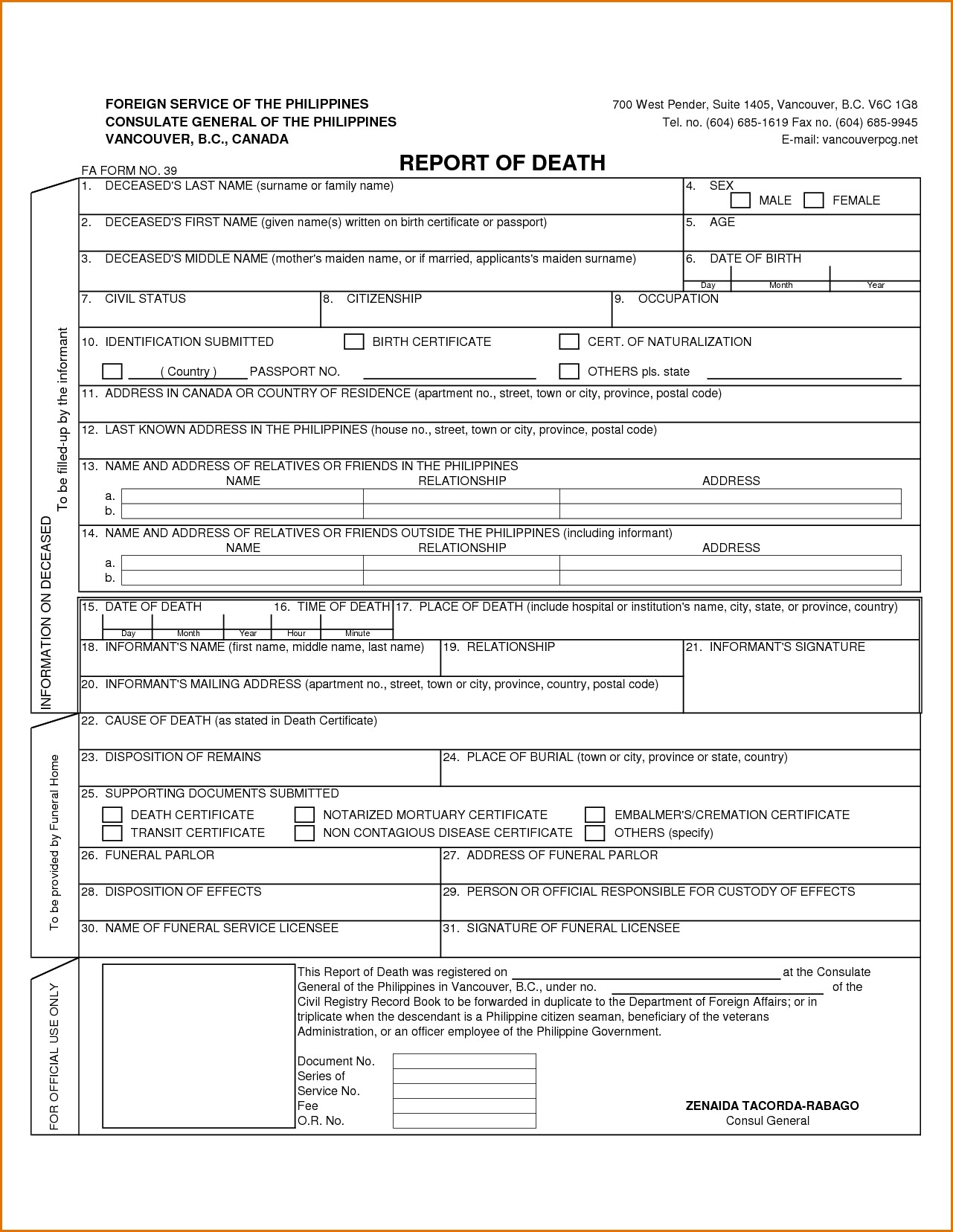 6 Death Certificate Template Job Resumes Word