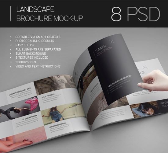 6 Panel Square Brochure Mockup Free Psd Booklet Template