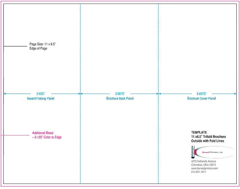 8 5 X 11 Trifold Brochure Template With Bleed Brochures Indesign