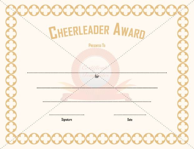 8 Cheerleading Award Certificates NounPortal Certificate Wording