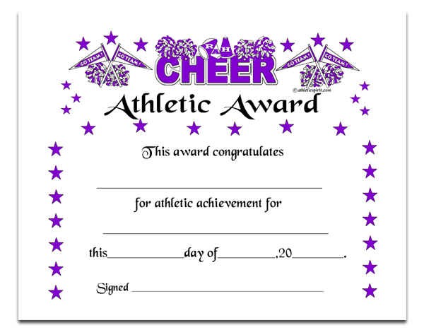 9 Best Images Of Free Printable Award Certificate Template Cheer Cheerleading Templates