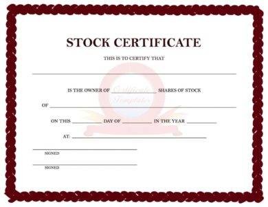 9 Share Certificate Examples PDF DOC Template Doc