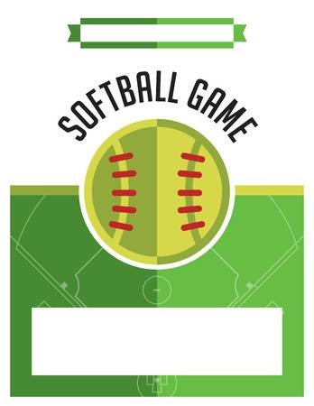 A Template Flyer Background For Softball Game Vector EPS 10 Brochure Templates