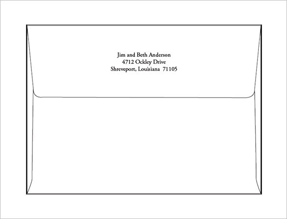 A7 Envelope Template Microsoft Word Templates 11 Free For