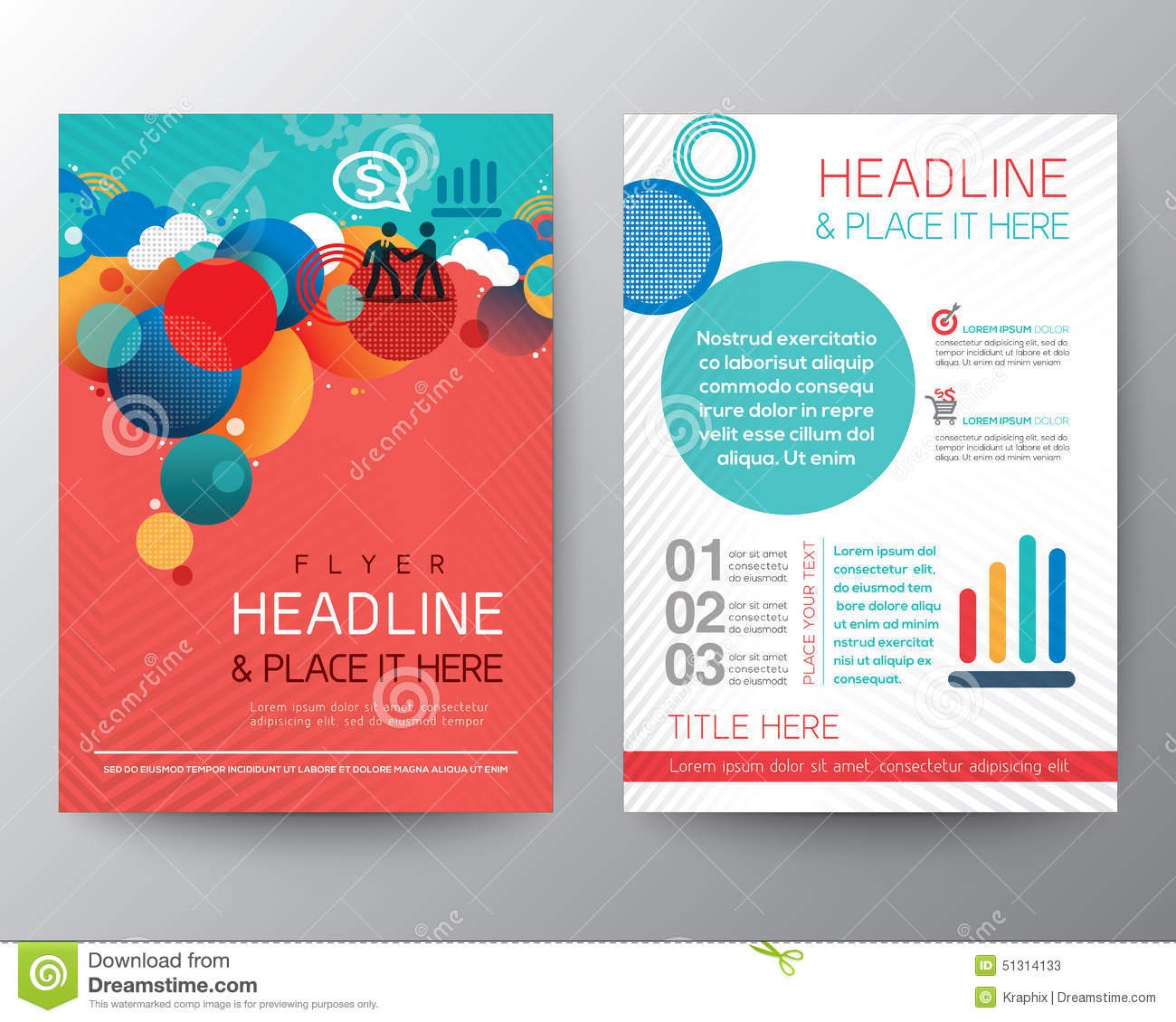 Abstract Circle Design Brochure Flyer Layout Template Stock