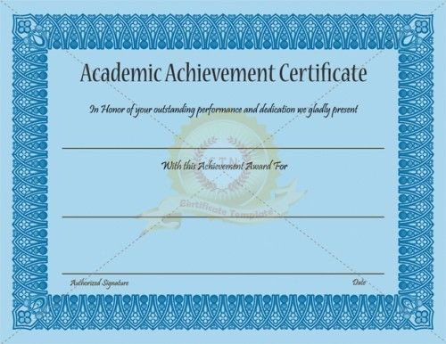 Academic Achievement Certificate Template Is To Honor Someone Who Award