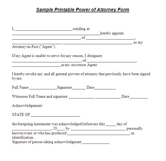Adams Durable Power Of Attorney Forms And Instructions Free Printable Template