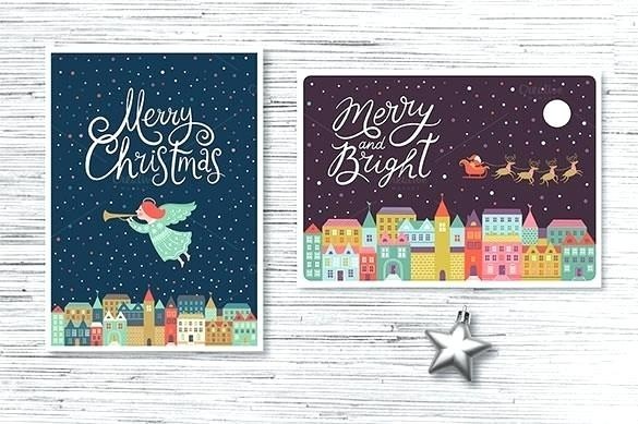 Adobe Illustrator Christmas Card Template Colorful Download