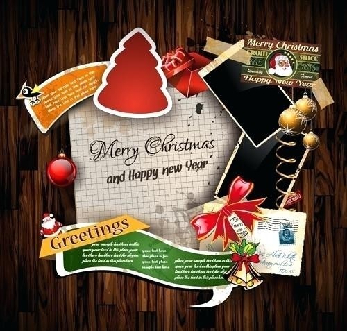 Adobe Illustrator Christmas Card Template Greetings Cards Vector