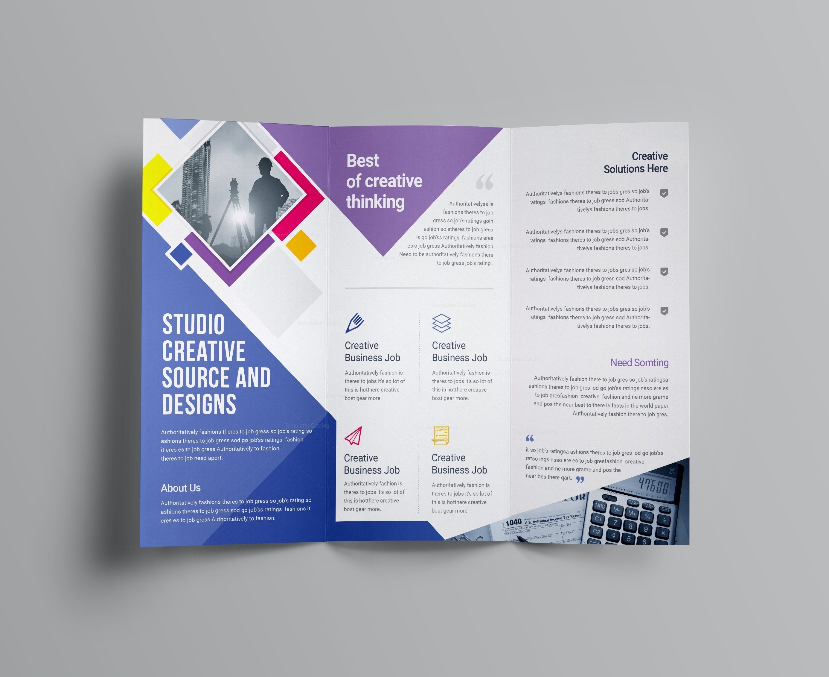 Adobe Tri Fold Brochure Template Illustrator Presentation